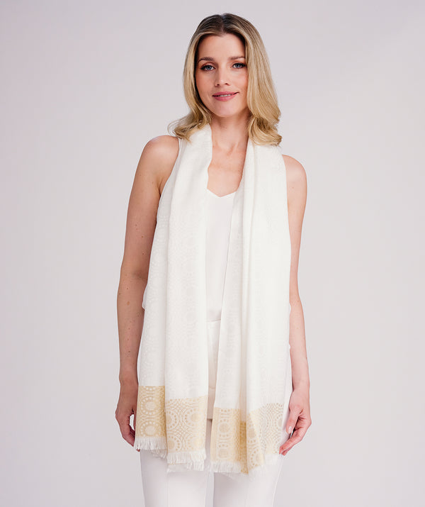 Bufanda de ritz - crema/oro