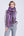 Purple Check Blanket Scarf with Fringed Trim