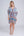 Pale Turquoise Aztec Print Beach Kaftan with Embellished Neckline
