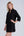 Side View: Black Lace-Trimmed Beach Shirt with V-Neck and Buttons
