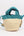 Rear View: Sand and Turquoise Ruffle Detail Bag with Crossbody Strap