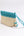 Rear View: Sand and Pale Turquoise Ruffle Detail Clutch Bag