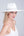 White Two Tone Wide Brim Straw Sun Hat