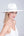 White Two Tone Wide Brim Straw Sun Hat