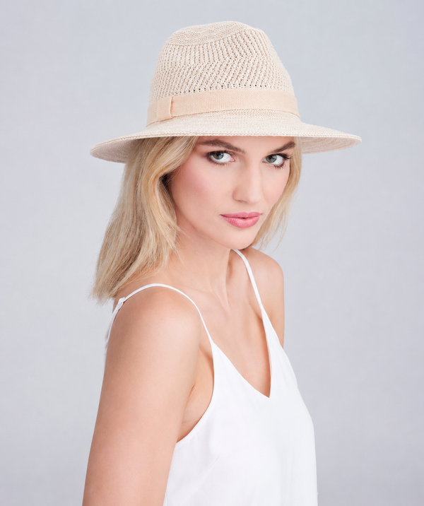 Sofia - Woven Cotton Fedora Hat