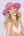 Fuchsia Straw Fedora Hat with Matching Belt Headband