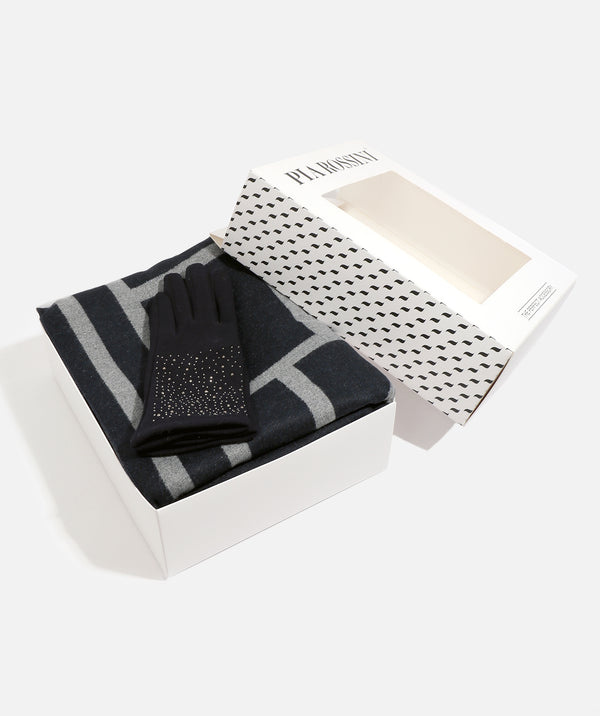 Gift Box - Talia Scarf Navy & Miranda Glove Navy