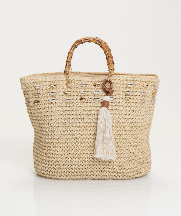 Sac fourre-tout en paille Tivoli - Naturel