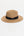 Tan Straw Fedora Hat with Contrast Trim