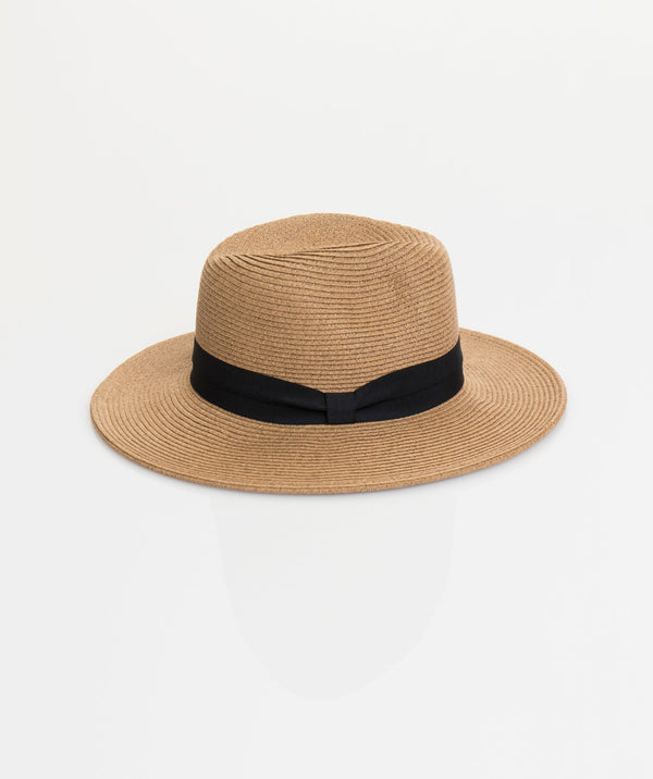 Tobago – Stroh-Fedora-Hut mit Bandbesatz