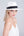 White and Black Straw Fedora Hat with Crossgrain Ribbon Trim