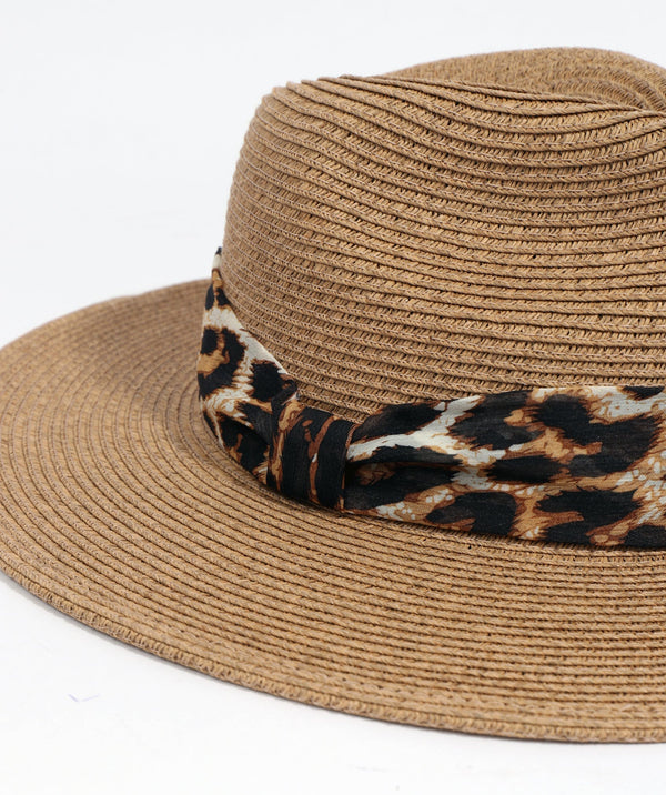 Tobago – Stroh-Fedora-Hut mit Bandbesatz