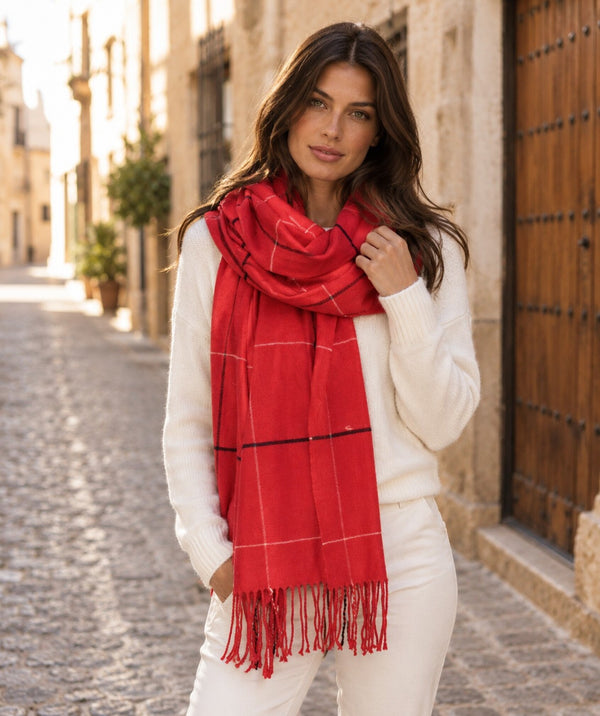 Tori - Cashmere Feel Checked Scarf