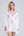 White/Pink Two Tone Embroidered Cover up with Drawstring Waist