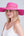 Fuchsia Wide Brim Hat with Tonal Bead Embellishment