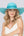 Turquoise Wide Brim Hat with Tonal Bead Embellishment