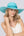 Turquoise Wide Brim Hat with Tonal Bead Embellishment