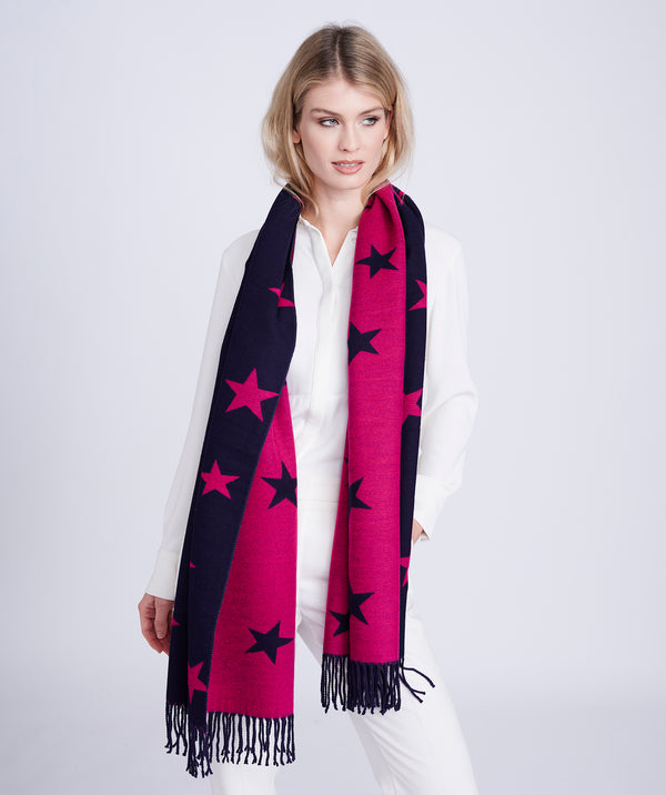 Twlight Scarf - Navy/Pink