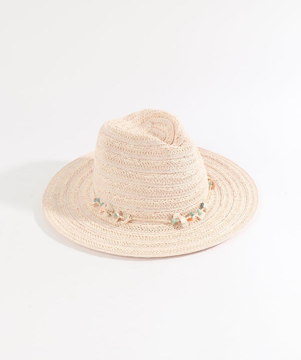 Vera - Shell Beaded Straw Fedora