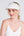Straw visor with pearl embellishments, lightweight fit and sun protection for beach, holiday and summer outdoor wear.