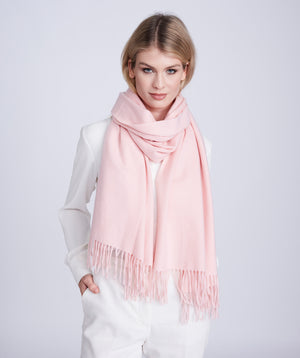 Blush Oversized Scarf with Raw Edges and Versatile Design