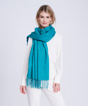 Jade Oversized Soft Oblong Scarf with Raw Edges