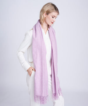Lilac Oversized Oblong Scarf with Raw Edges