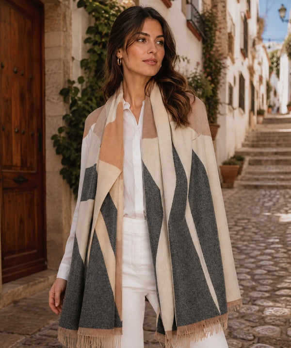 Laya - Bufanda extragrande con estampado llamativo