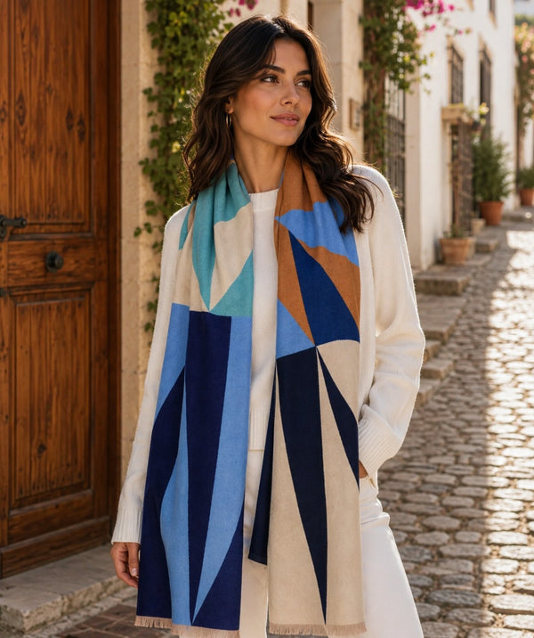 Laya - Bufanda extragrande con estampado llamativo