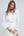 White Cotton Beach Tunic with Fringe Collar and Lace Panels