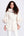 Cream Faux Fur Trimmed Belted Wrap 