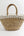Natural Straw Basket Bag with Pearl Embellishments and Zip Closure