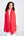 Red Checked Cashmere Feel Scarf with Knotted Fringes